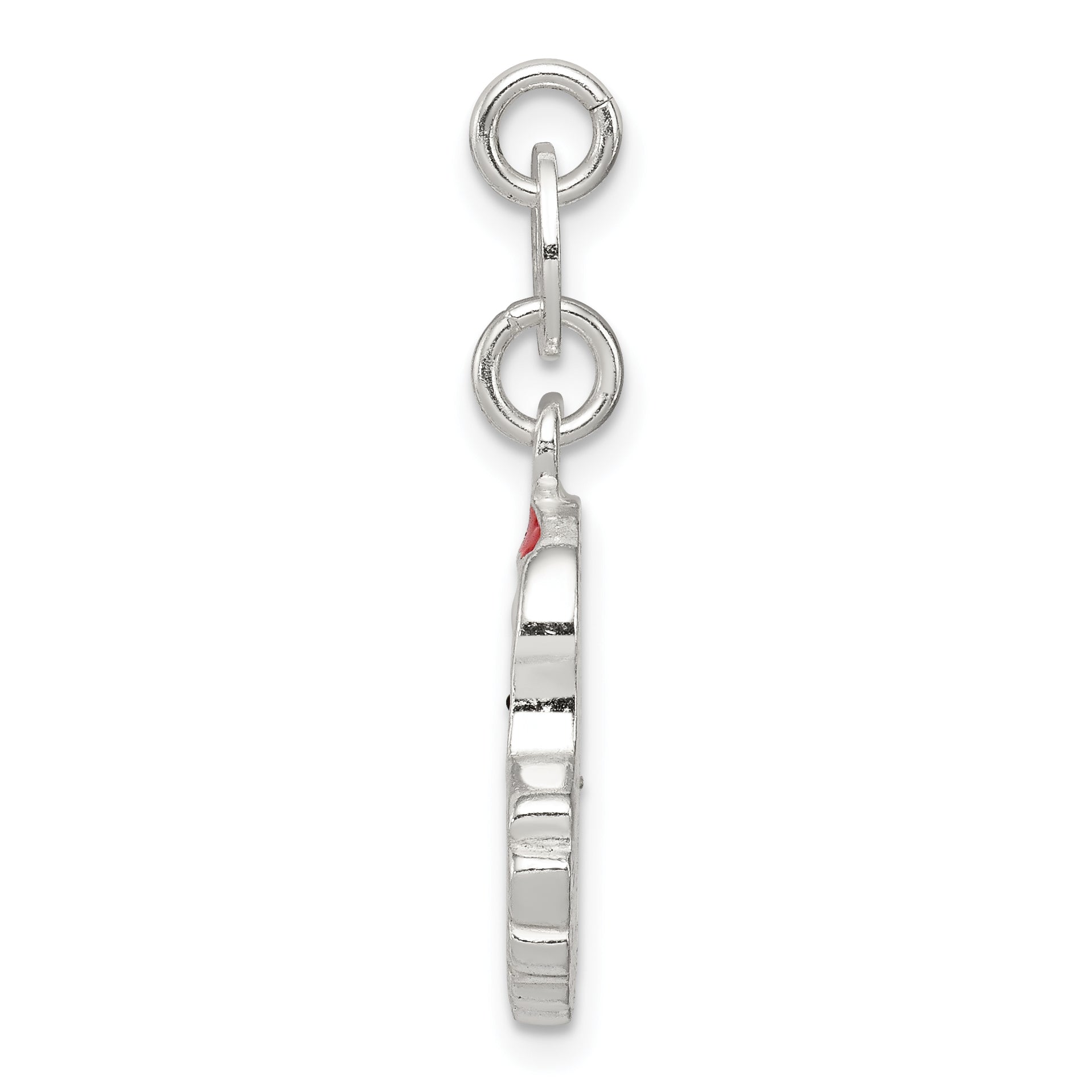 Sterling Silver 925 Enamel Santa Charm with Anti-Tarnish Coating Secondary image