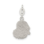 Sterling Silver 925 Enamel Santa Charm with Anti-Tarnish Coating
