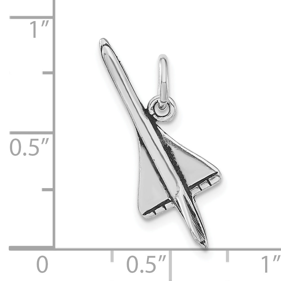 Sterling Silver 925 Antiqued Airplane Pendant for Unisex Elegance