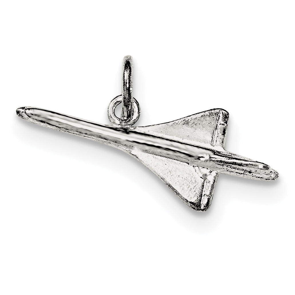 Sterling Silver Polished Airplane Pendant