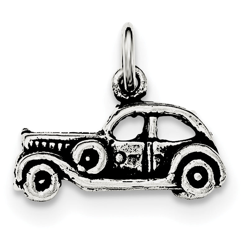 Sterling Silver Antiqued 3-D Old Fashioned Car Pendant