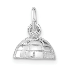 Sterling Silver 3D Igloo Pendant with Polished Finish Unisex Jewelry