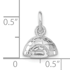 Sterling Silver 3D Igloo Pendant with Polished Finish Unisex Jewelry