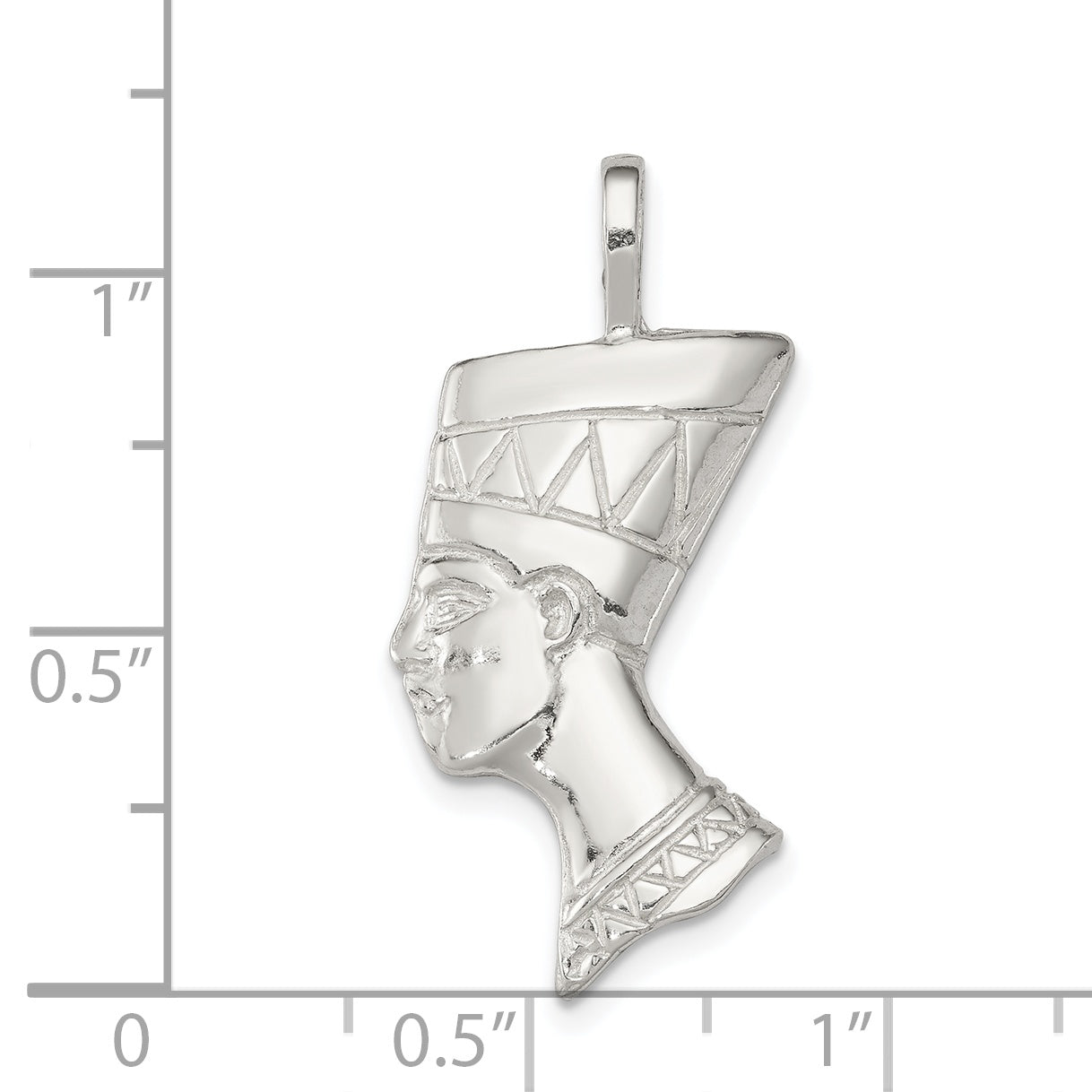 925 Sterling Silver Nefertiti Pendant with Polished Anti-Tarnish Finish