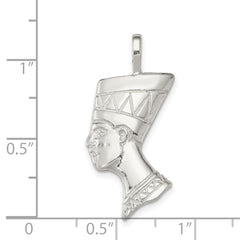 925 Sterling Silver Nefertiti Pendant with Polished Anti-Tarnish Finish