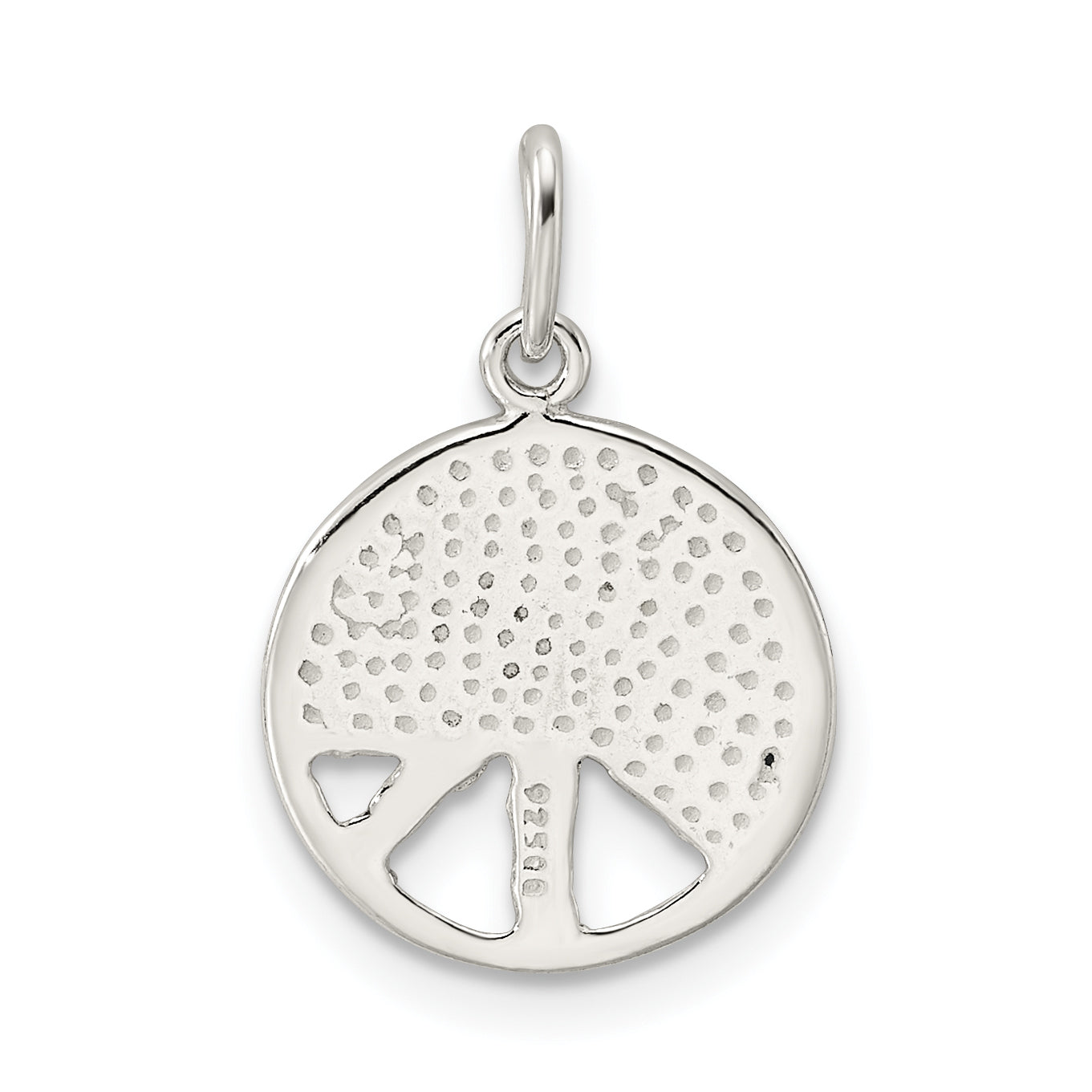 Sterling Silver Enamel American Flag Peace Sign Pendant, Polished Finish