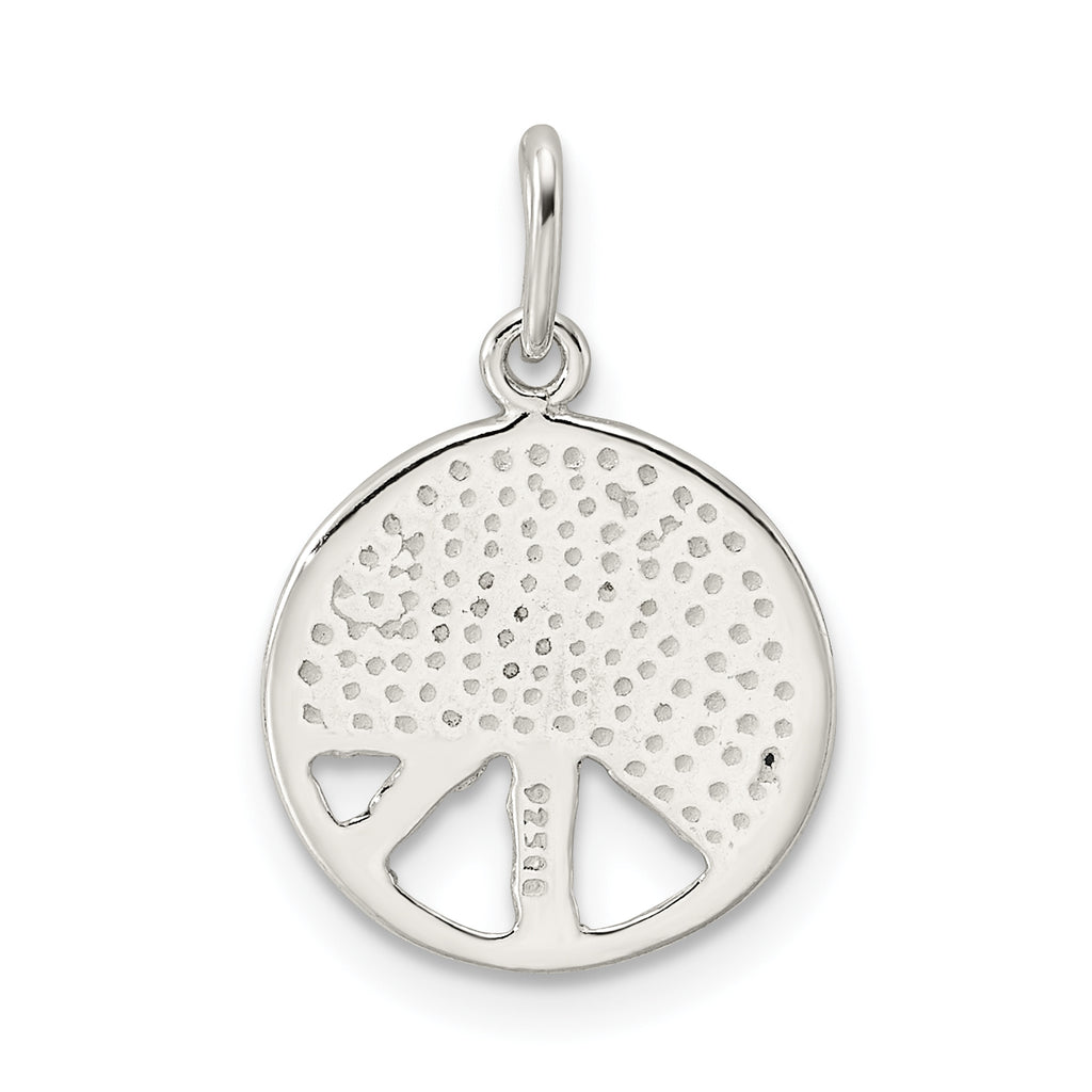 Sterling Silver Enamel American Flag Peace Sign Pendant, Polished Finish