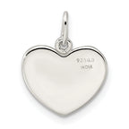 Sterling Silver American Flag Heart Pendant with Polished Enamel Finish