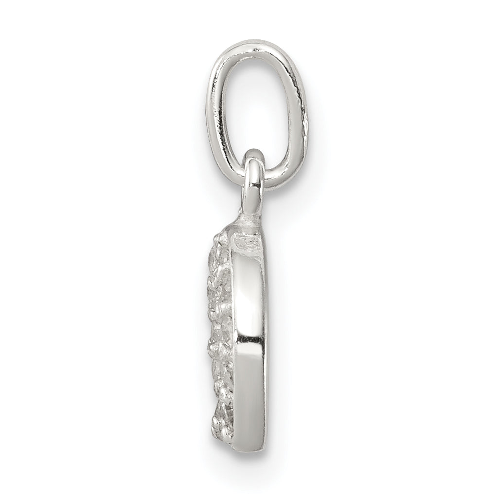 Sophia Jewelers Sterling Silver Horseshoe CZ Polished Charm