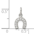 Sophia Jewelers Sterling Silver Horseshoe CZ Polished Charm
