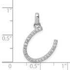 Sophia Jewelers Sterling Silver CZ Pendant with Rhodium Polish