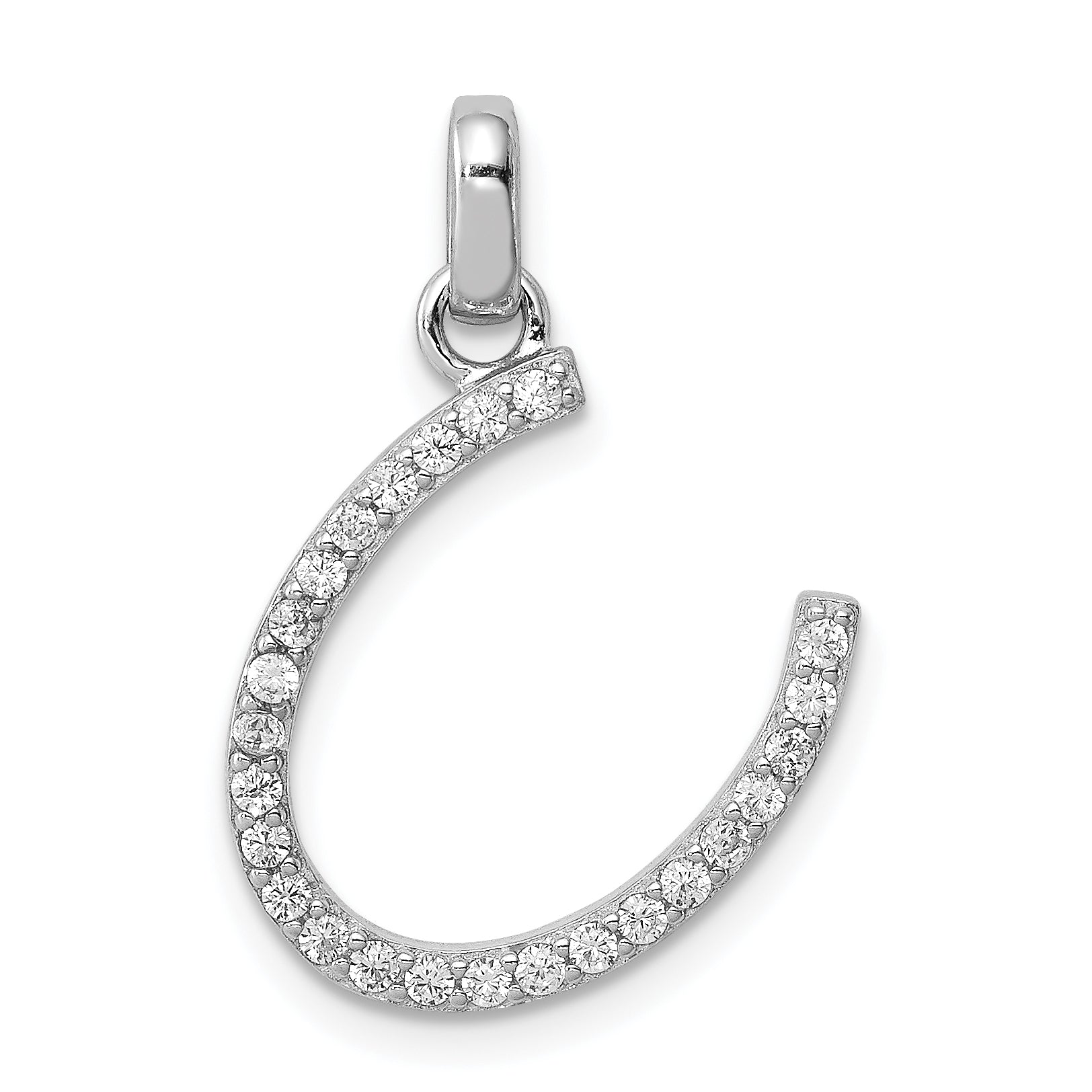 Sterling Silver Rhodium-plated CZ Pendant Main image