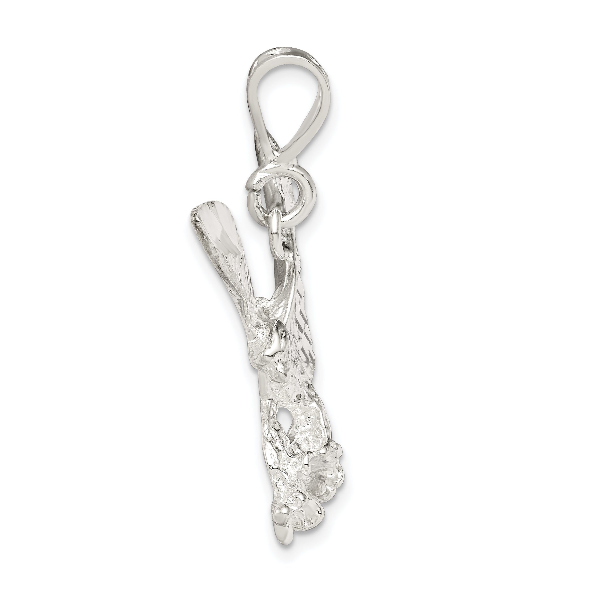Sterling Silver 925 Men's Eagle Charm with Anti-Tarnish Finish