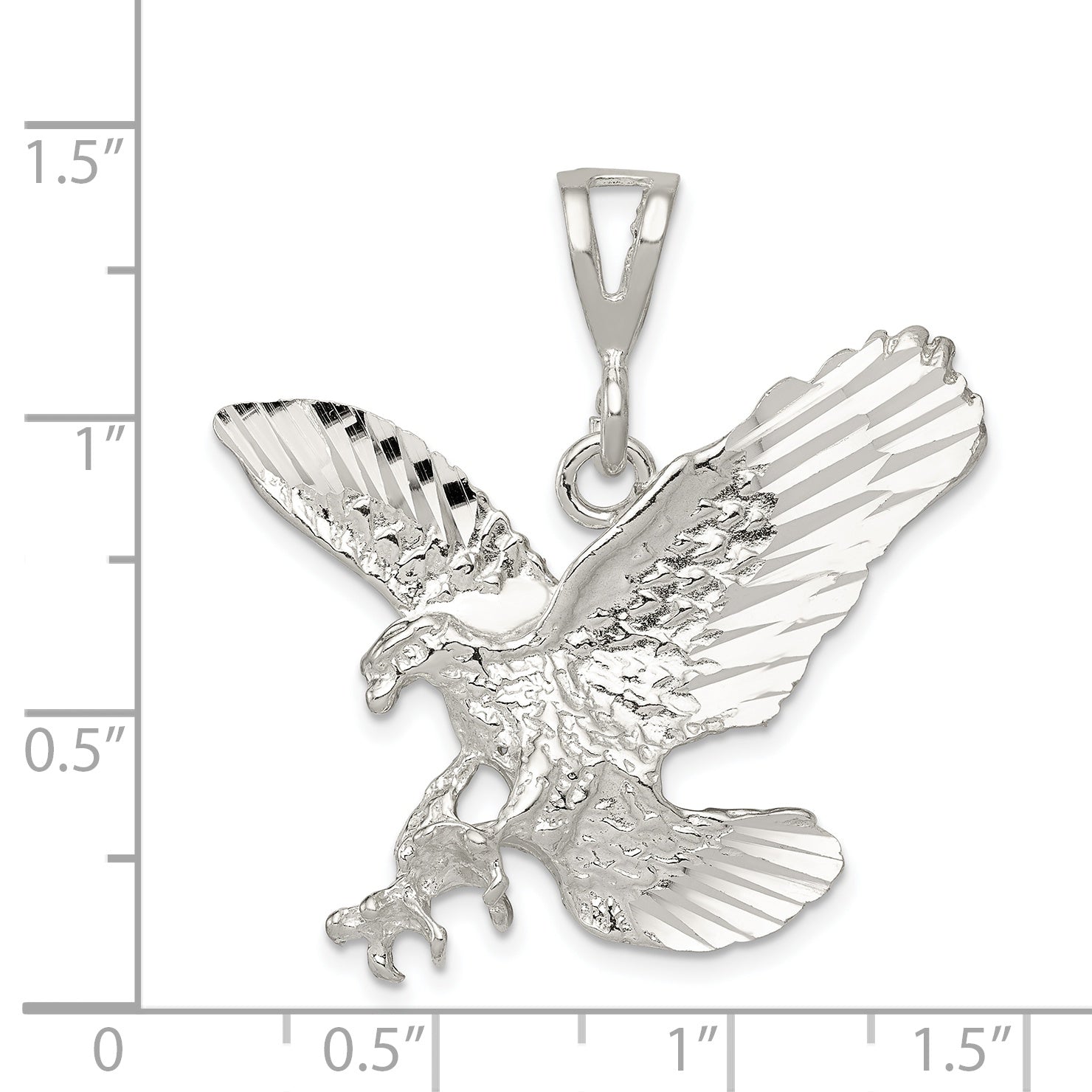 Sterling Silver 925 Men's Eagle Charm with Anti-Tarnish Finish