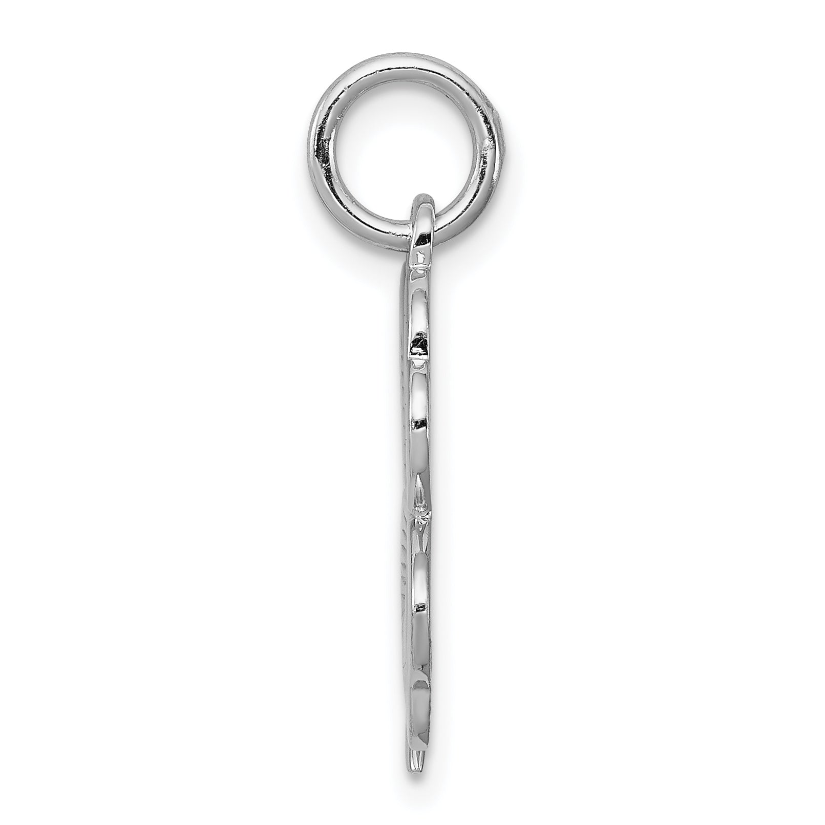 Men's Sterling Silver 925 Four Leaf Clover Pendant Polished Rhodium Elegance Secondary image