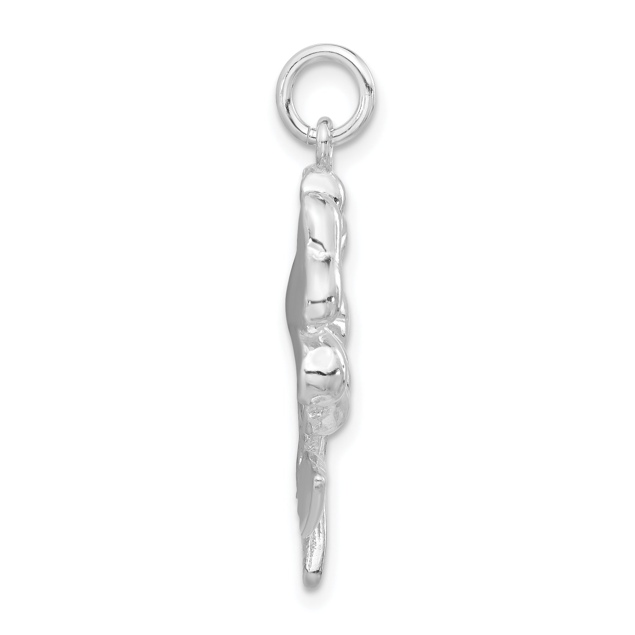 Sterling Silver 925 Polished Flower Pendant for Women Elegant Design