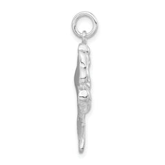 Sterling Silver 925 Polished Flower Pendant for Women Elegant Design