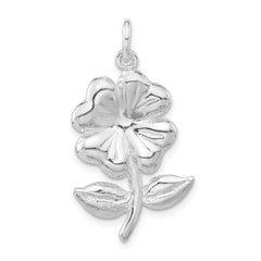 Sterling Silver Polished Flower Pendant
