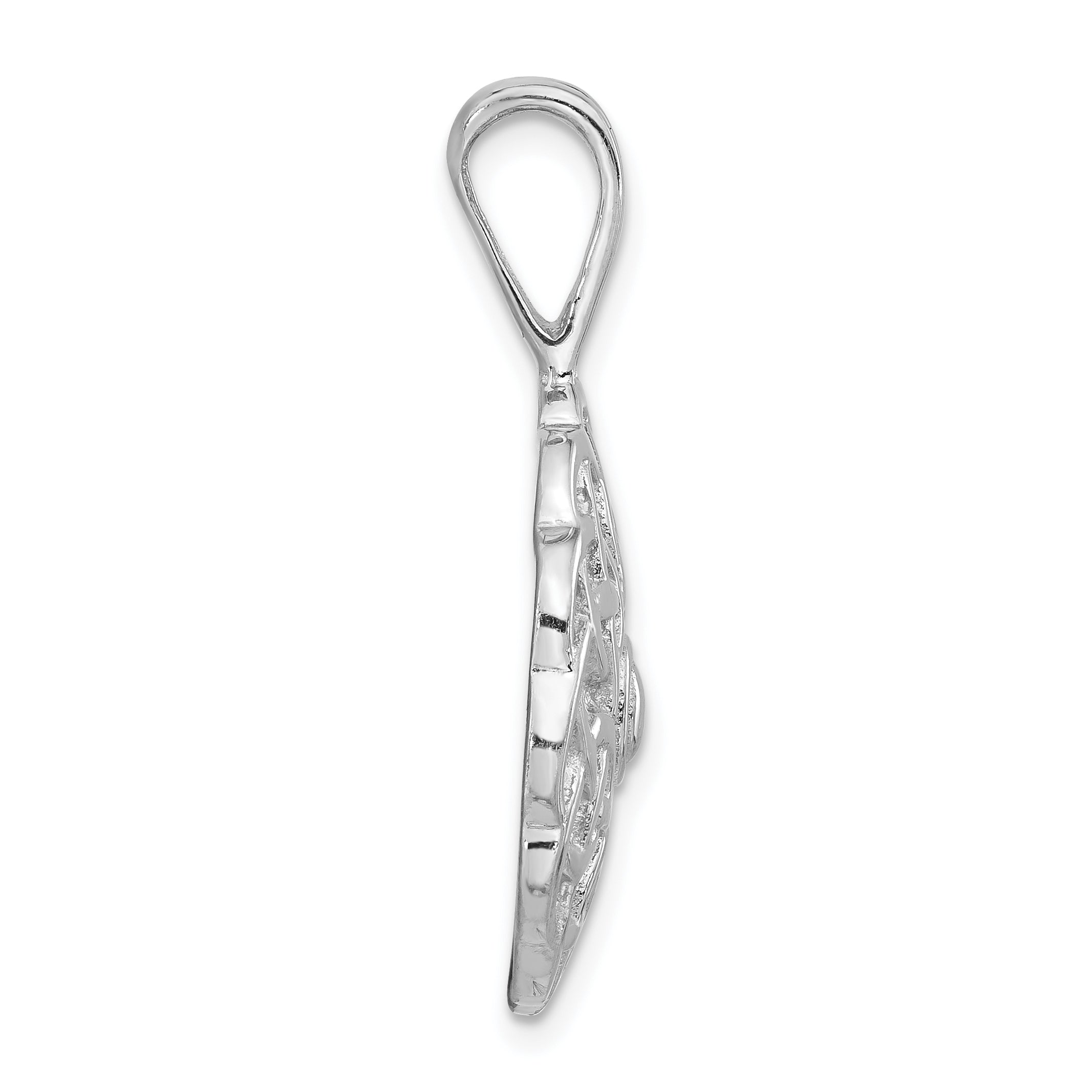 Unisex 925 Sterling Silver Polished Textured Pendant by Sophia Jewelers Secondary image