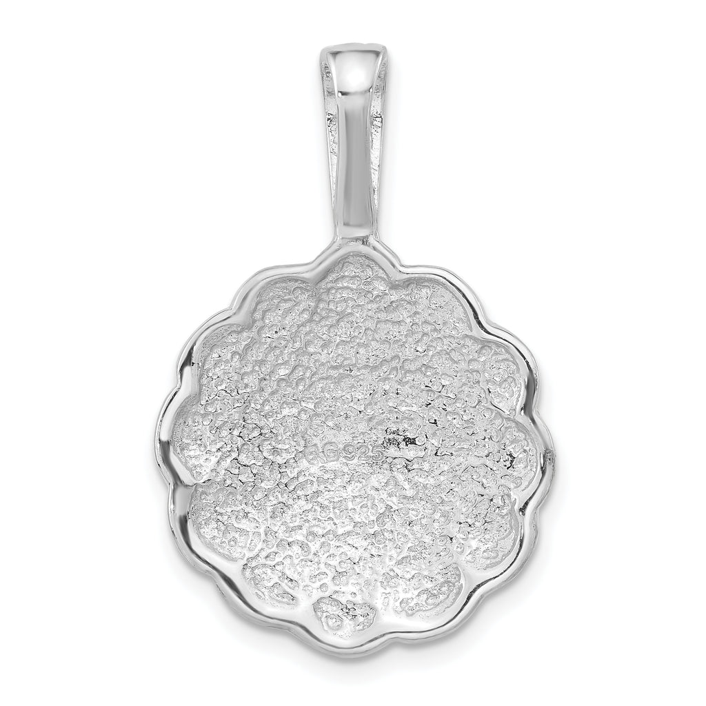 Unisex 925 Sterling Silver Polished Textured Pendant by Sophia Jewelers