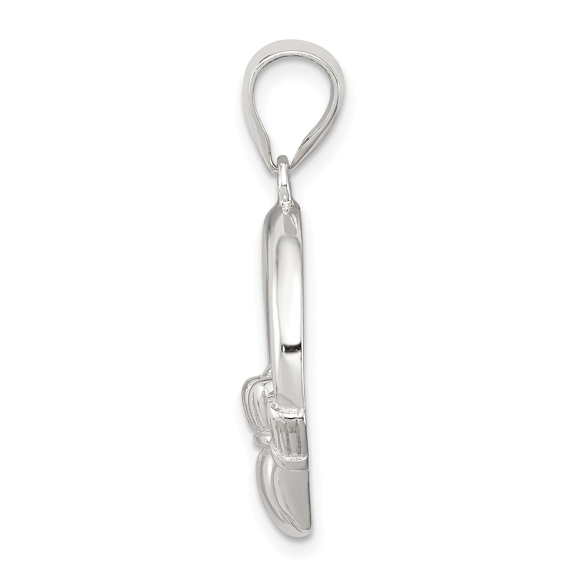 Sterling Silver 925 Claddagh Pendant with Polished Anti-tarnish Finish