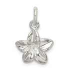 Sophia Jewelers Sterling Silver Plumeria Pendant with Polished Anti-Tarnish Finish