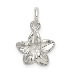 Sophia Jewelers Sterling Silver Plumeria Pendant with Polished Anti-Tarnish Finish