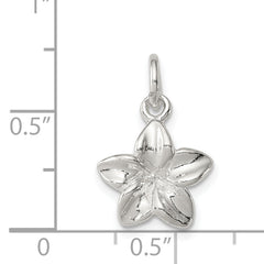 Sophia Jewelers Sterling Silver Plumeria Pendant with Polished Anti-Tarnish Finish
