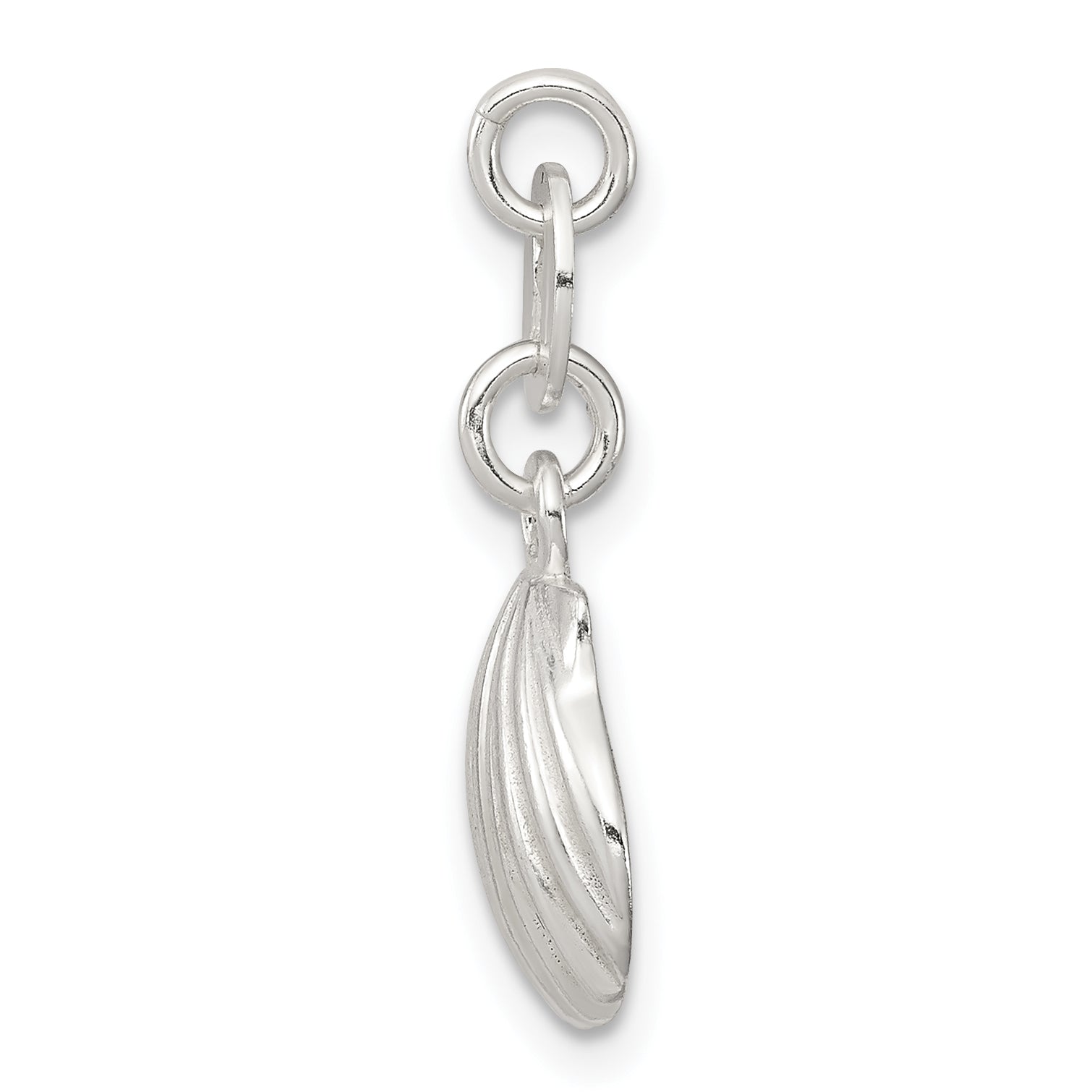 Sterling Silver 925 Seashell Charm with Polished Satin Finish Secondary image