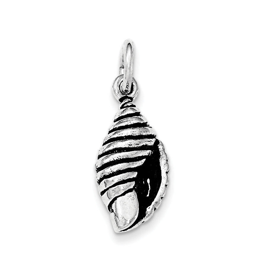 Sterling Silver Antiqued Spiral Shell Pendant