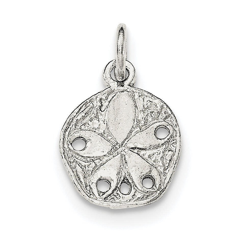 Sterling Silver Polished & Textured Sand Dollar Pendant