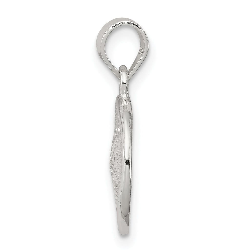 Sterling Silver 925 Sand Dollar Pendant with Polished Anti-Tarnish Finish