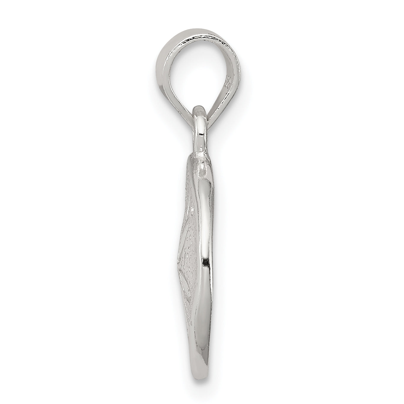 Sterling Silver 925 Sand Dollar Pendant with Polished Anti-Tarnish Finish