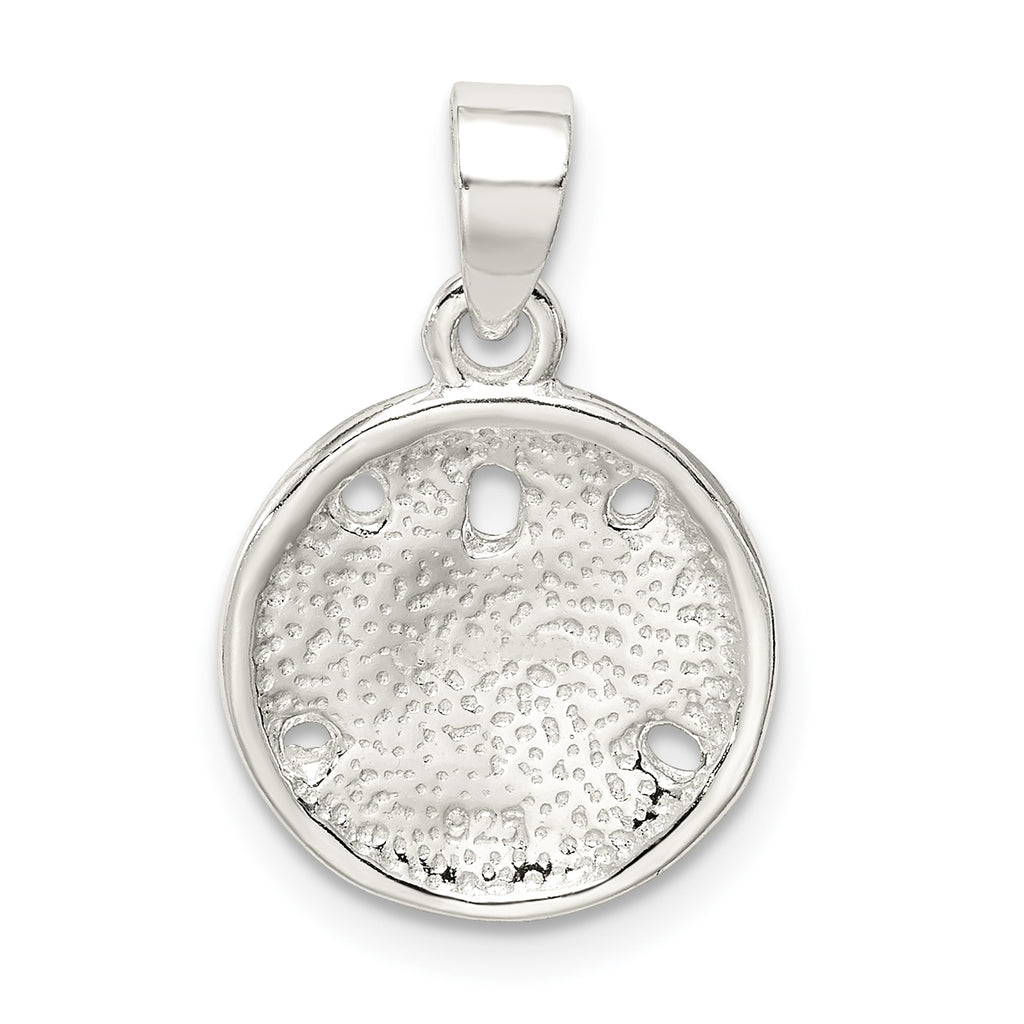 Sterling Silver 925 Sand Dollar Pendant with Polished Anti-Tarnish Finish