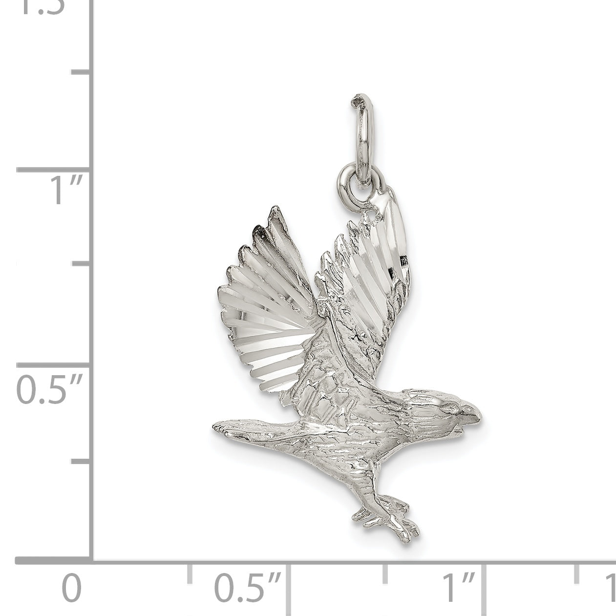 Sterling Silver 925 Men's Eagle Charm with Anti-Tarnish Finish
