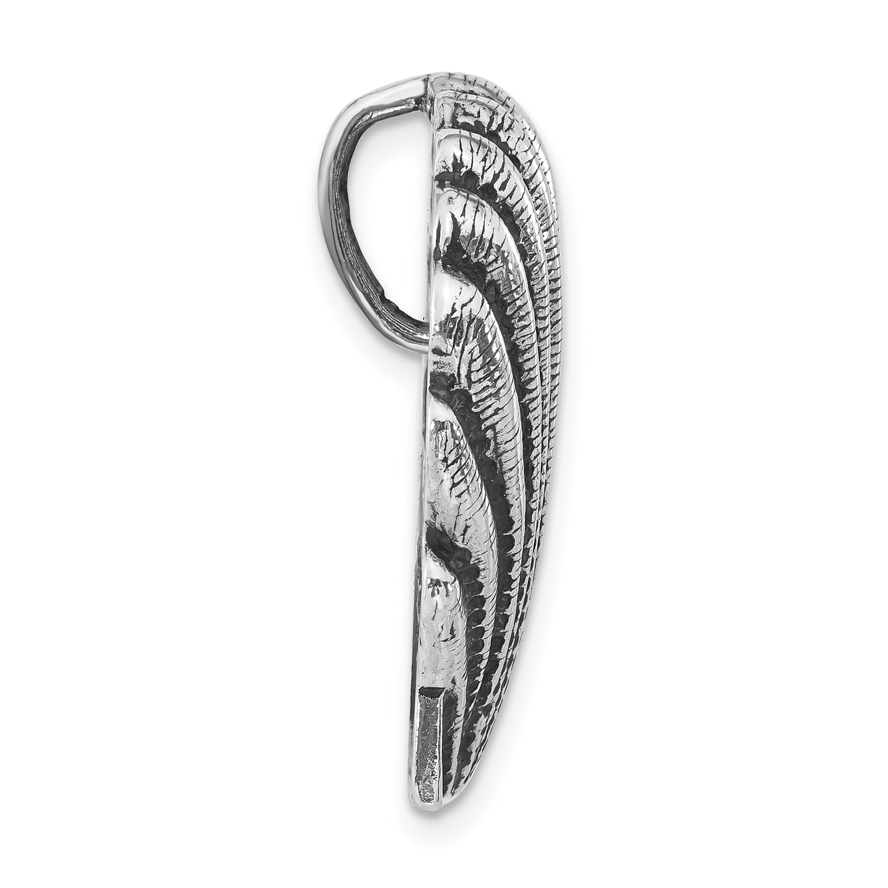 Sterling Silver 925 Antiqued Shell Pendant for Women Textured Elegance