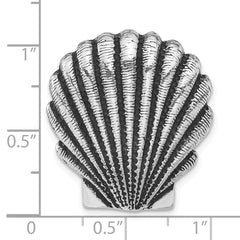 Sterling Silver 925 Antiqued Shell Pendant for Women Textured Elegance