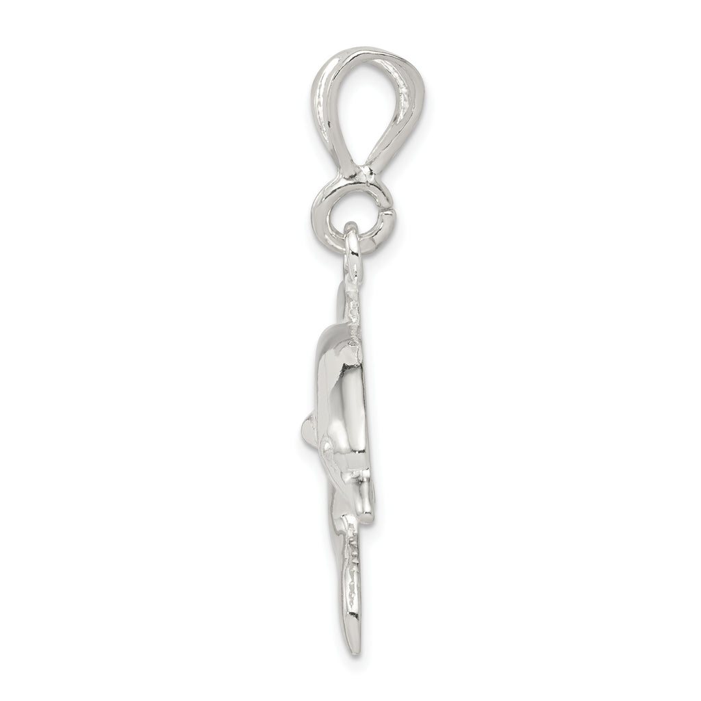 Sophia Jewelers Men's 925 Sterling Silver Polished Dolphin Pendant