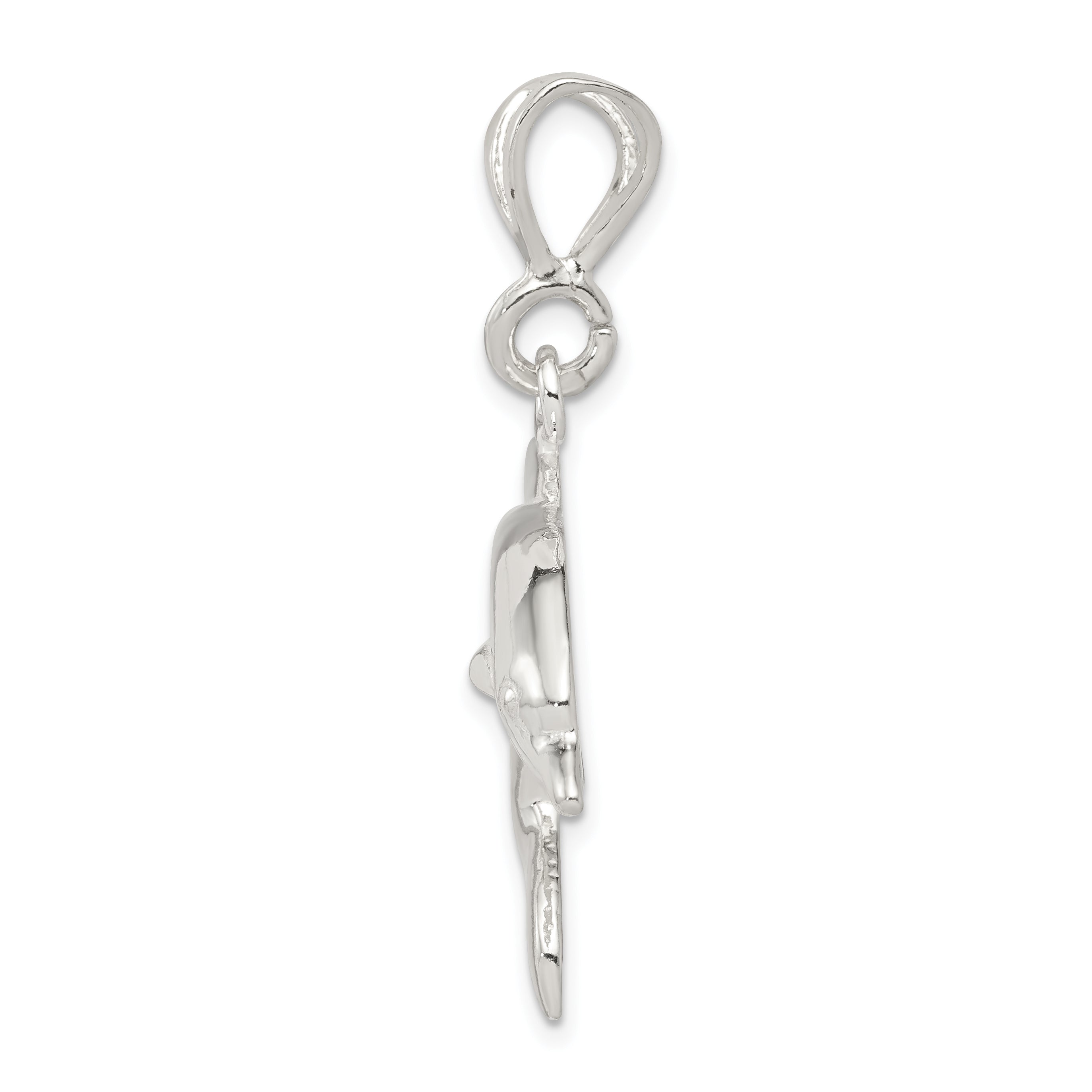 Sophia Jewelers Men's 925 Sterling Silver Polished Dolphin Pendant