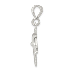Sophia Jewelers Men's 925 Sterling Silver Polished Dolphin Pendant