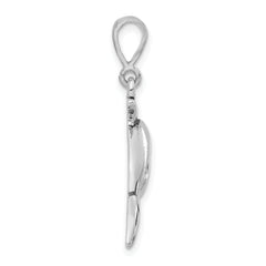 Sterling Silver 925 Women's Whale Pendant with Antiqued Finish