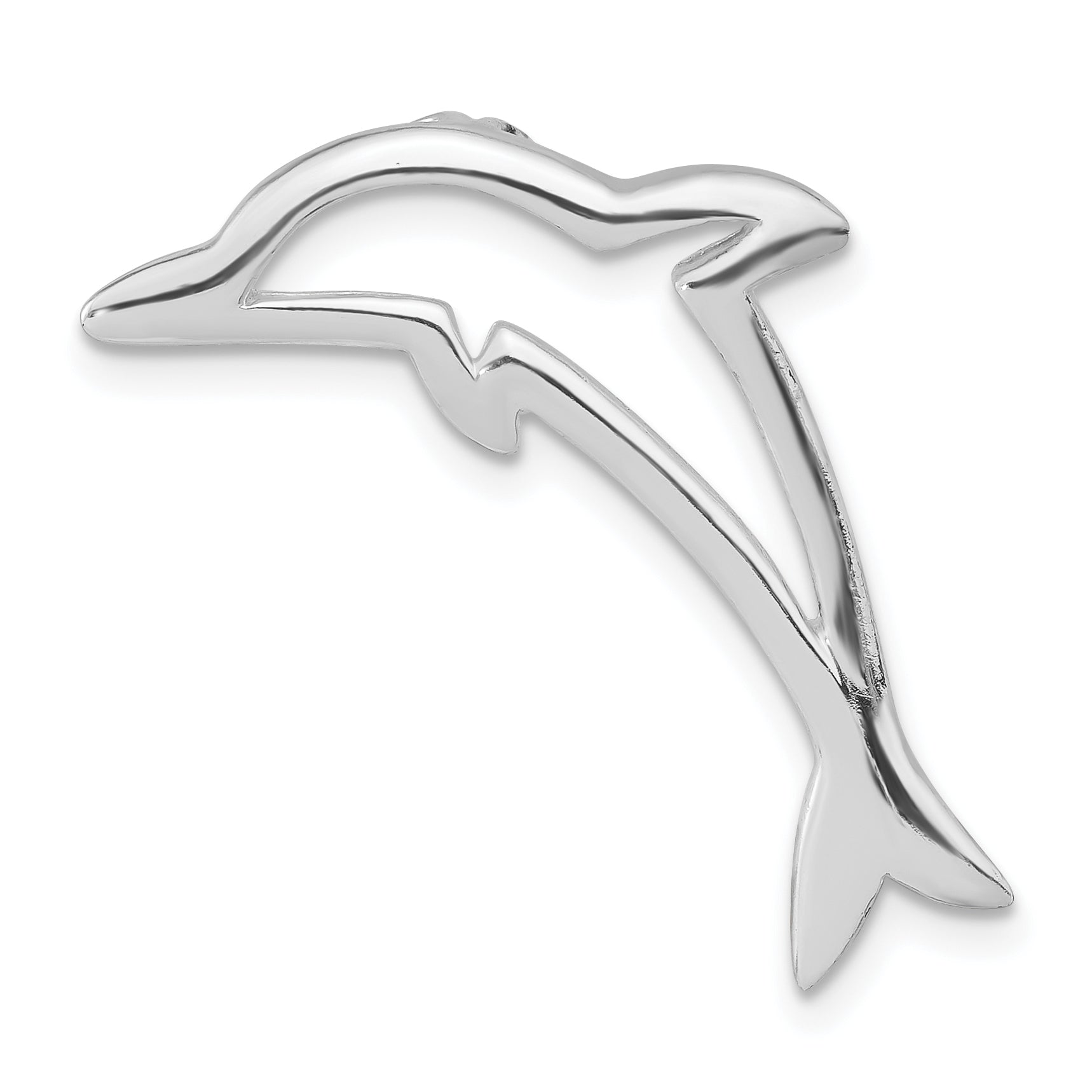 Sterling Silver Polished Dolphin Chain Slide Main image