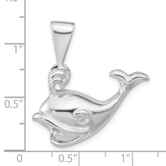 Sophia Jewelers Sterling Silver Whale Cut-out Pendant for Women