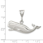 Sterling Silver 925 Whale Pendant with Polished Finish and Anti-Tarnish Design