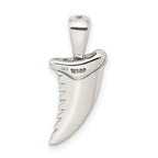Sterling Silver 925 Men's Shark Tooth Pendant with Antiqued Finish