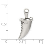 Sterling Silver 925 Men's Shark Tooth Pendant with Antiqued Finish