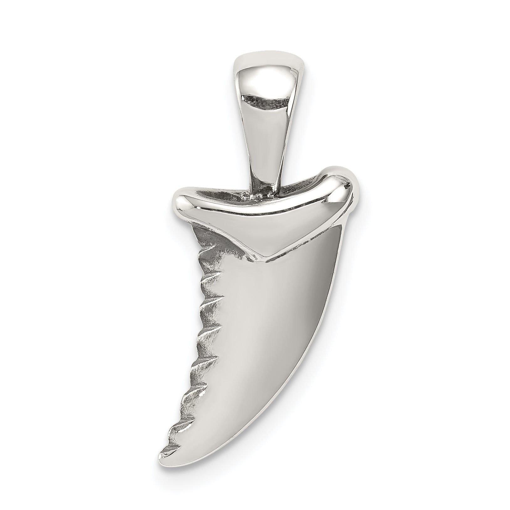 Sterling Silver Antiqued Polished Shark Tooth Pendant Main image