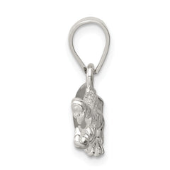 Sterling Silver 925 Crocodile Pendant with Polished Textured Finish