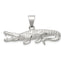 Sterling Silver Polished & Textured Crocodile Pendant