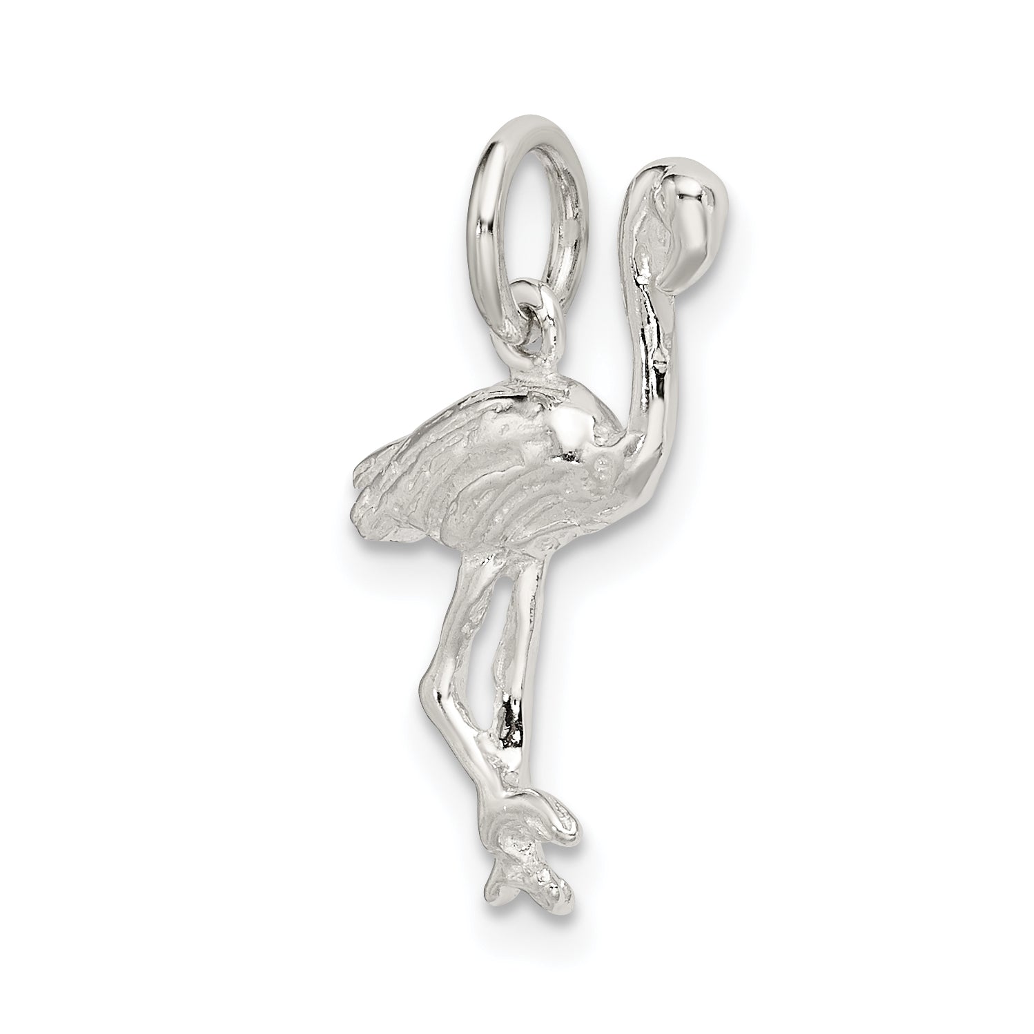 Sterling Silver 925 Flamingo Charm with Anti-Tarnish Coating